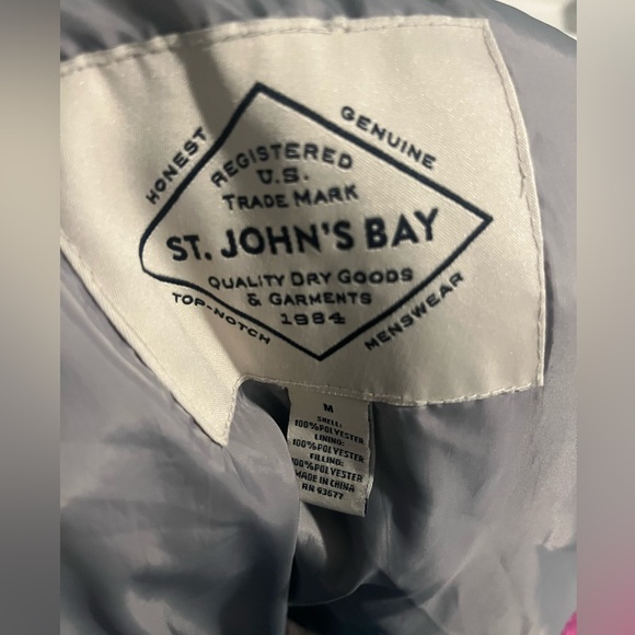 St Johns Bay Blue Mens Button / Full Zip Puffer Vest Jacket Size Medium - Picture 2 of 5